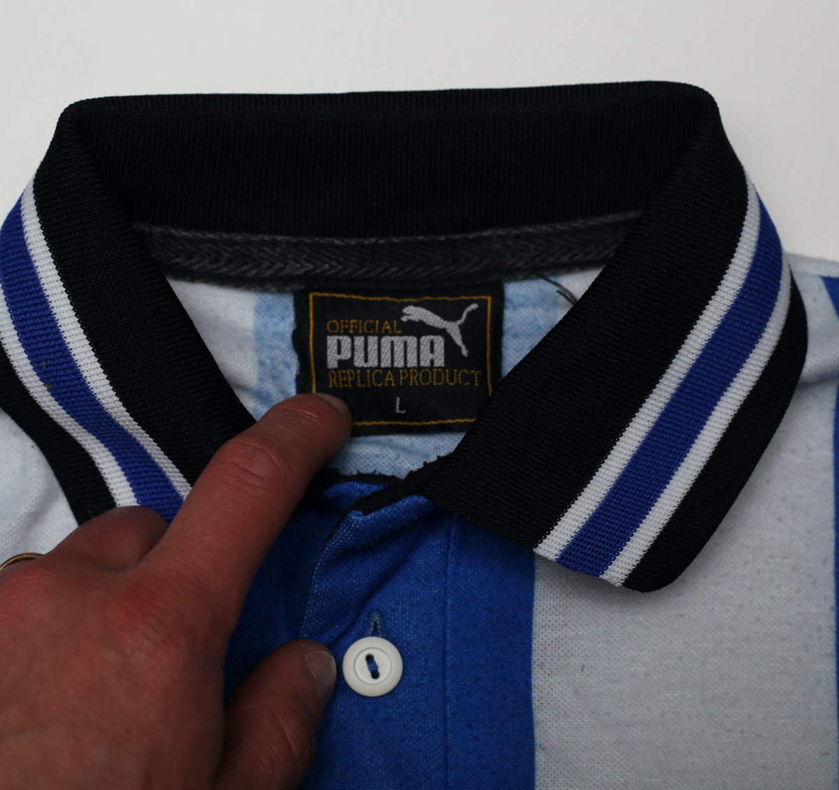 1997/99 DI CANIO #11 Sheffield Wednesday Vintage Home Football Shirt (L)