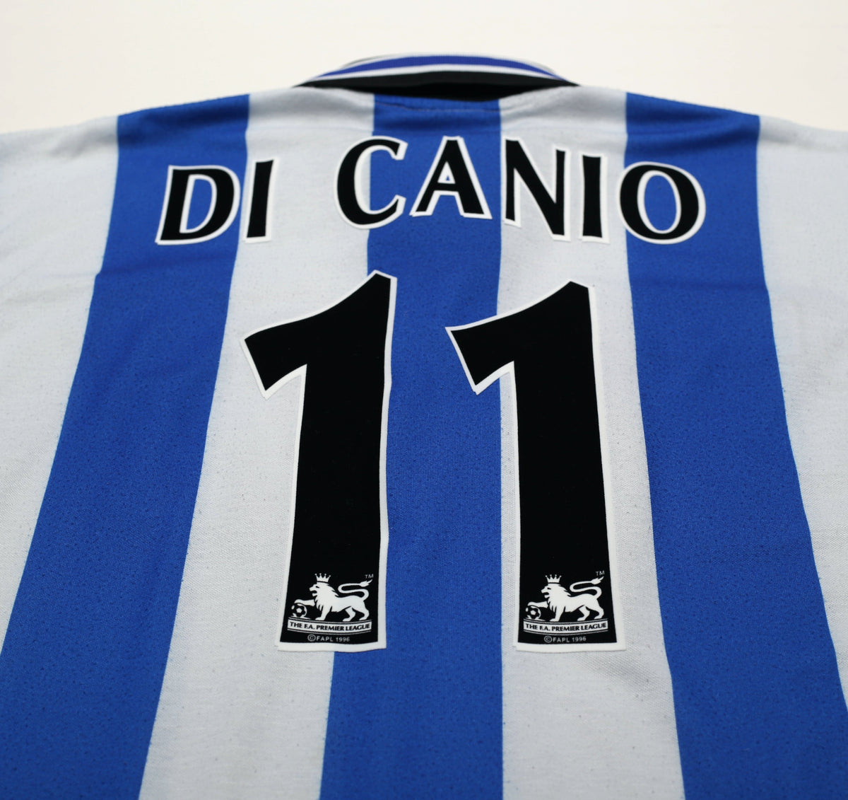 1997/99 DI CANIO #11 Sheffield Wednesday Vintage Home Football Shirt (L)