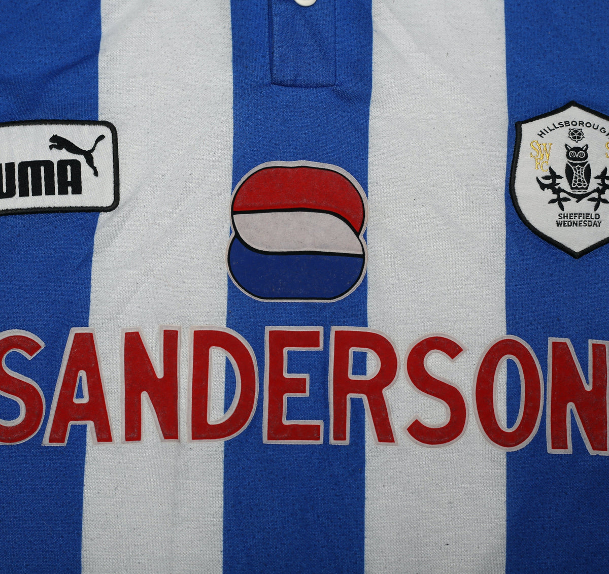 1997/99 DI CANIO #11 Sheffield Wednesday Vintage Home Football Shirt (L)