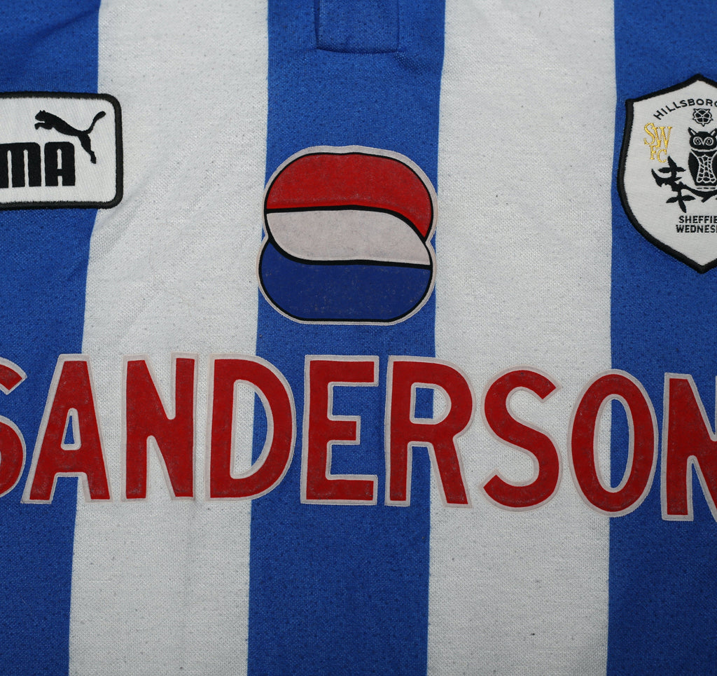 1997/99 DI CANIO #11 Sheffield Wednesday Vintage Home Football Shirt (L)