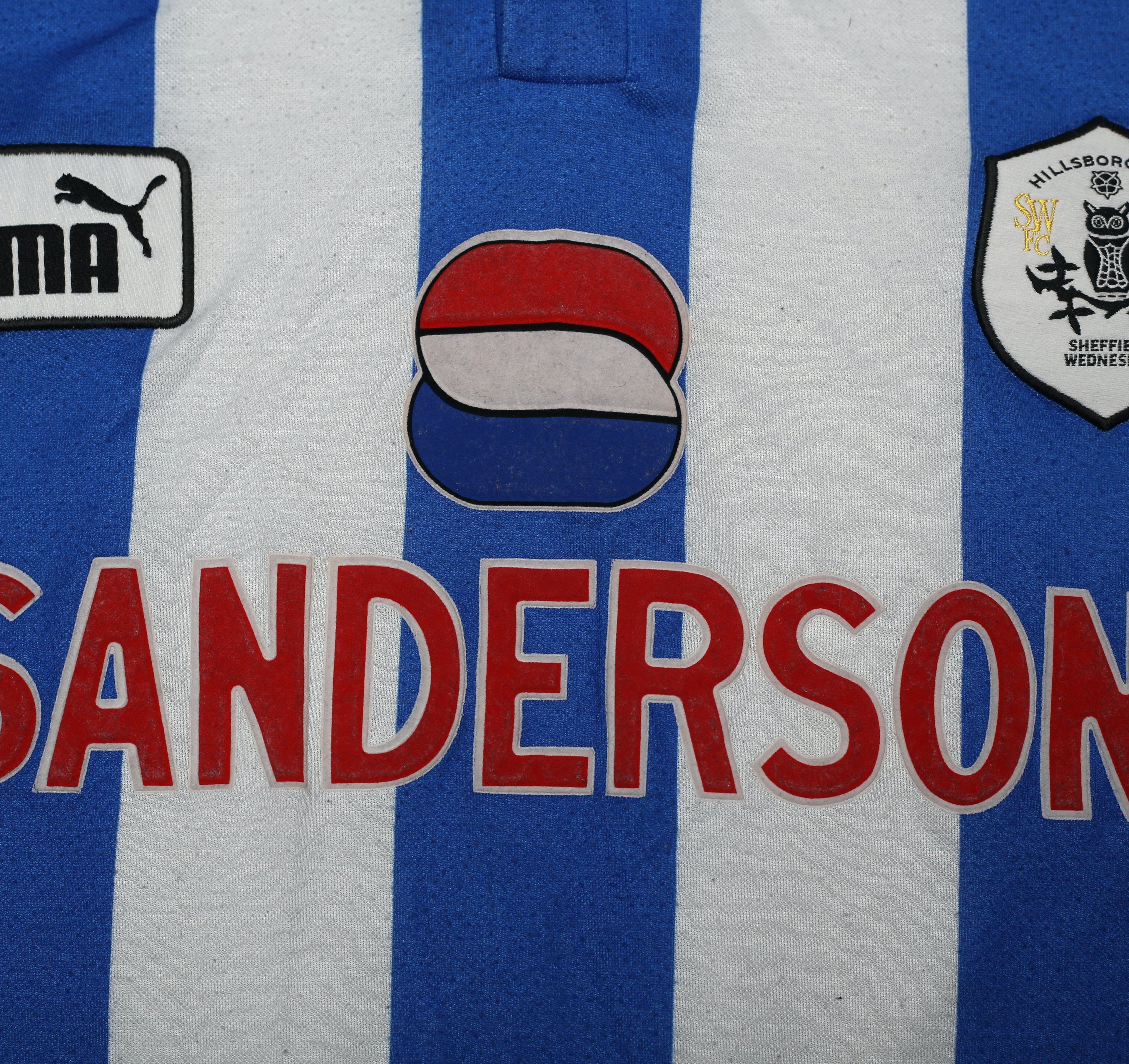 1997/99 DI CANIO #11 Sheffield Wednesday Vintage Home Football Shirt (L)