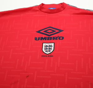 1997/99 ENGLAND Vintage Umbro Football Training Leisure Shirt (XL)