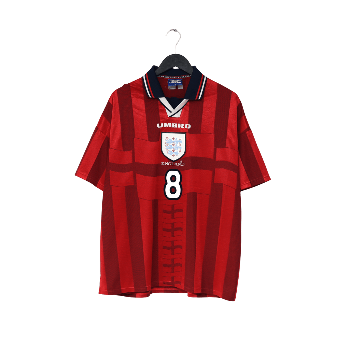 1997/99 GASCOIGNE #8 England Vintage Umbro Away Football Shirt (XL) Le Tournoi