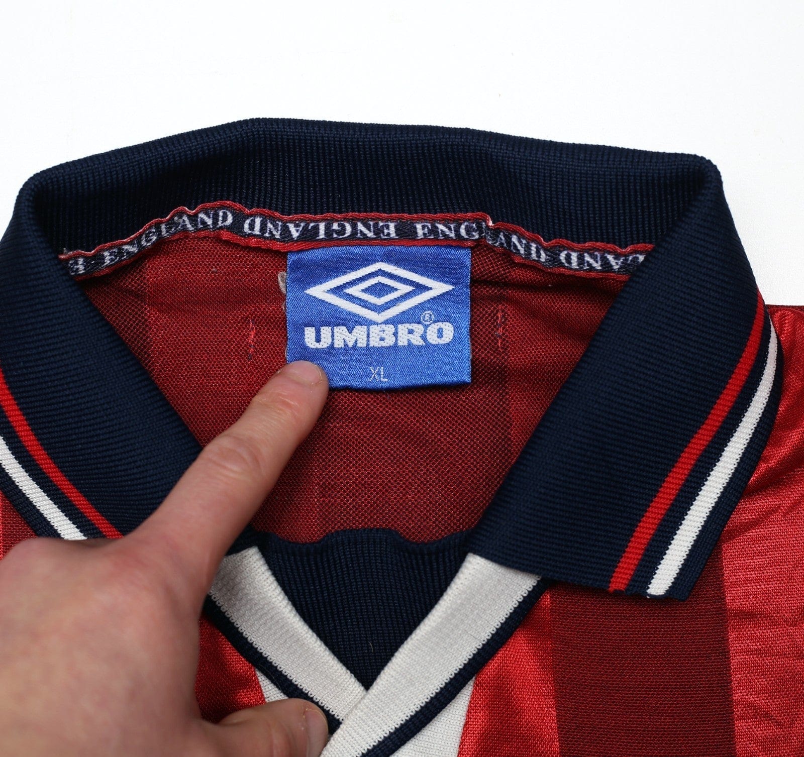 1997/99 GASCOIGNE #8 England Vintage Umbro Away Football Shirt (XL) Le Tournoi