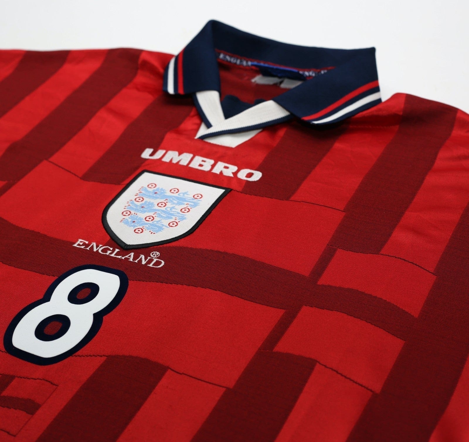 1997/99 GASCOIGNE #8 England Vintage Umbro Away Football Shirt (XL) Le Tournoi