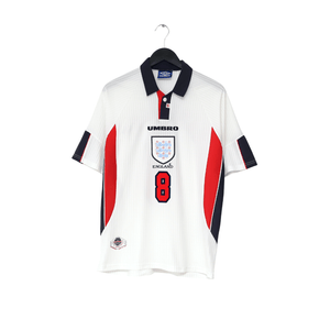 1997/99 GASCOIGNE #8 England Vintage Umbro Home Football Shirt (M/L) Le Tournoi