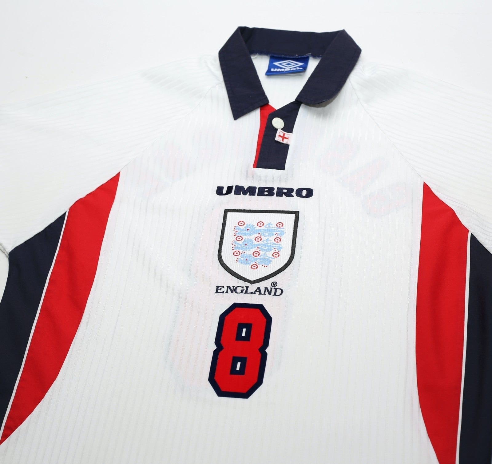 1997/99 GASCOIGNE #8 England Vintage Umbro Home Football Shirt (M/L) Le Tournoi