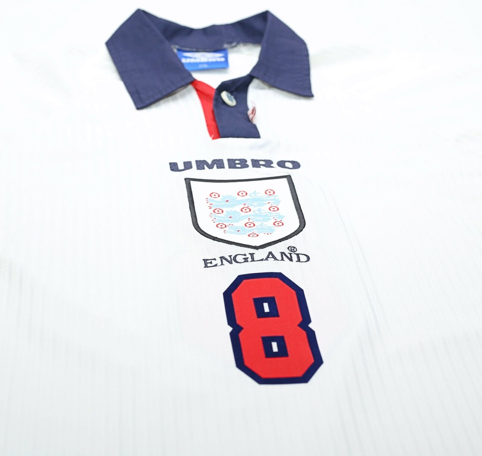 1997/99 GASCOIGNE #8 England Vintage Umbro Home Football Shirt (XXL) Le Tournoi