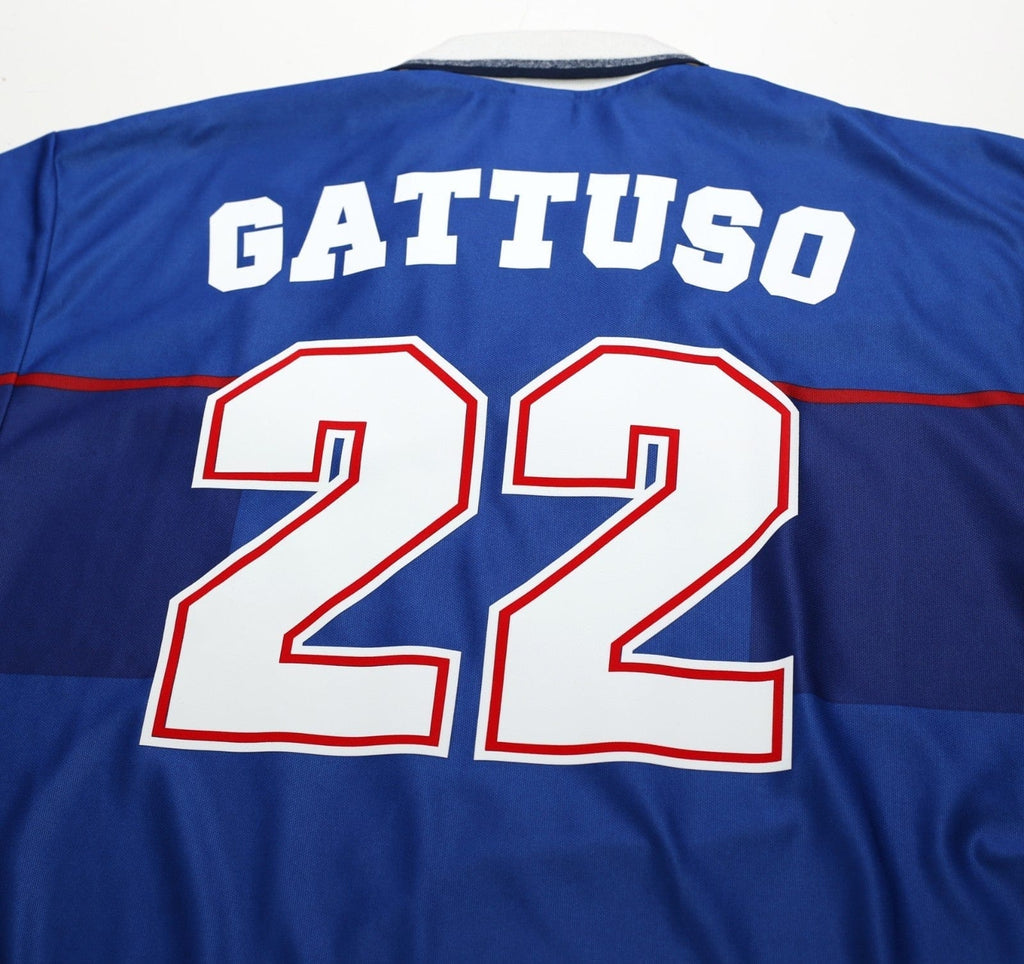 1997/99 GATTUSO #22 Rangers Vintage Nike European Home Football Shirt (L/XL)