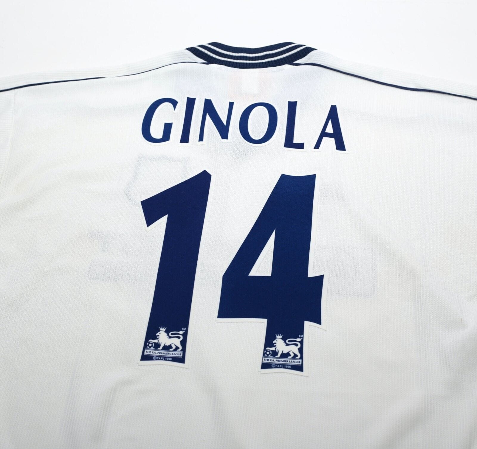 1997/99 GINOLA #14 Tottenham Hotspur Vintage PONY Home Football Shirt (L)