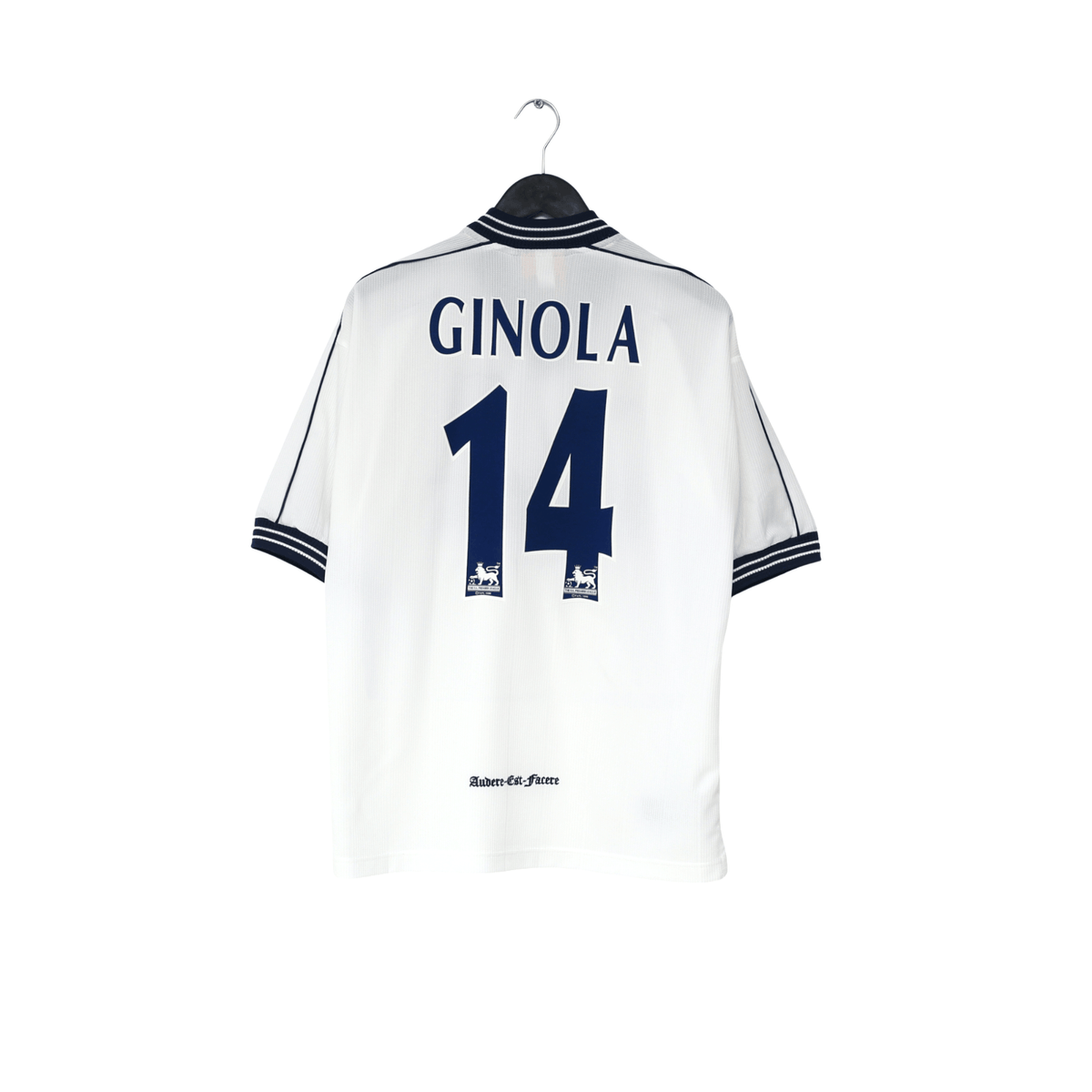 1997/99 Ginola #14 Tottenham Hotspur Vintage PONY Home Football Shirt (M)