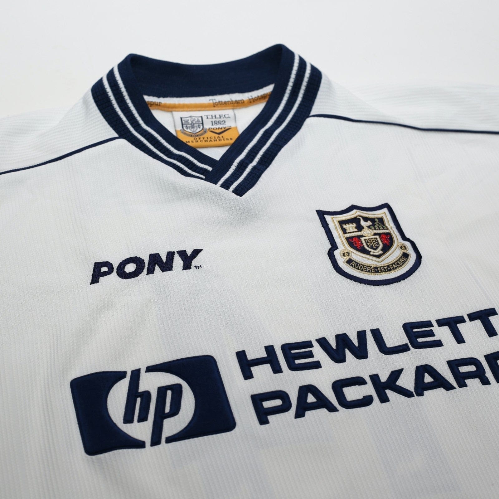 1997/99 Ginola #14 Tottenham Hotspur Vintage PONY Home Football Shirt (M)