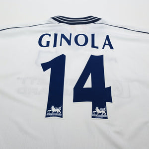 1997/99 Ginola #14 Tottenham Hotspur Vintage PONY Home Football Shirt (M)