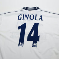 1997/99 Ginola #14 Tottenham Hotspur Vintage PONY Home Football Shirt (M)