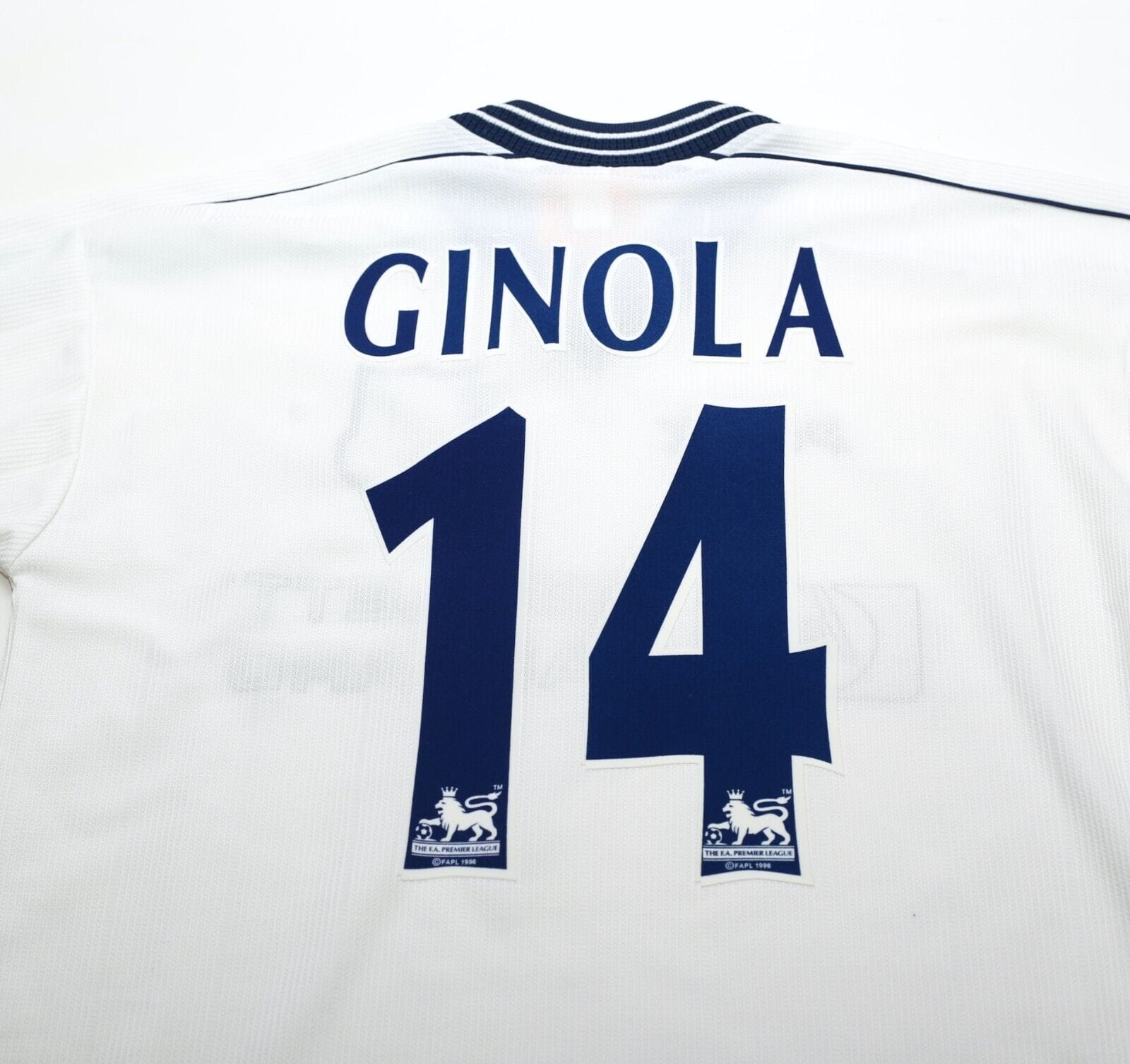 1997/99 GINOLA #14 Tottenham Hotspur Vintage PONY Home Football Shirt (S)