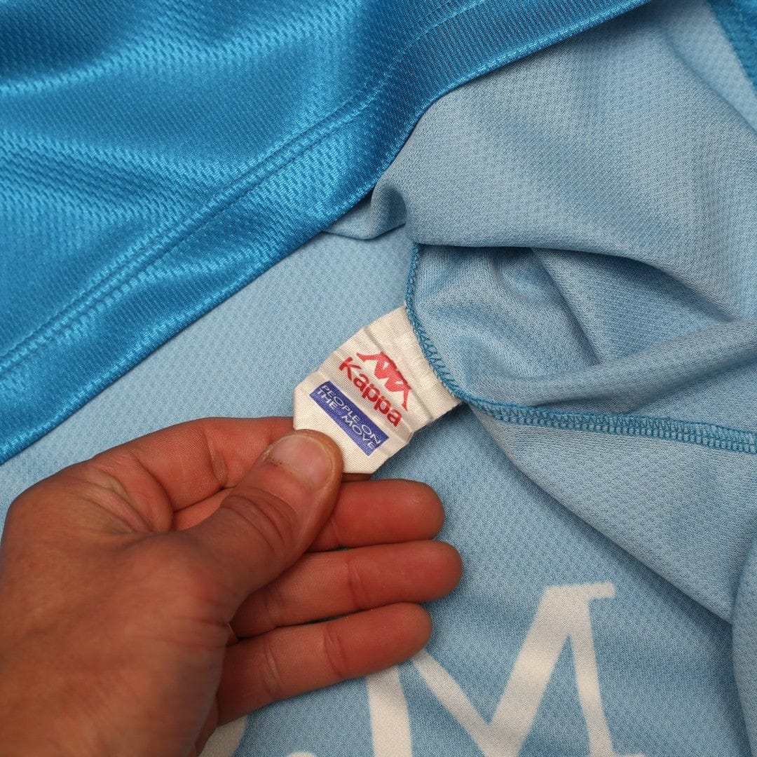 1997/99 Kinkladze #10 Manchester City Vintage Kappa Home Football Shirt (L)