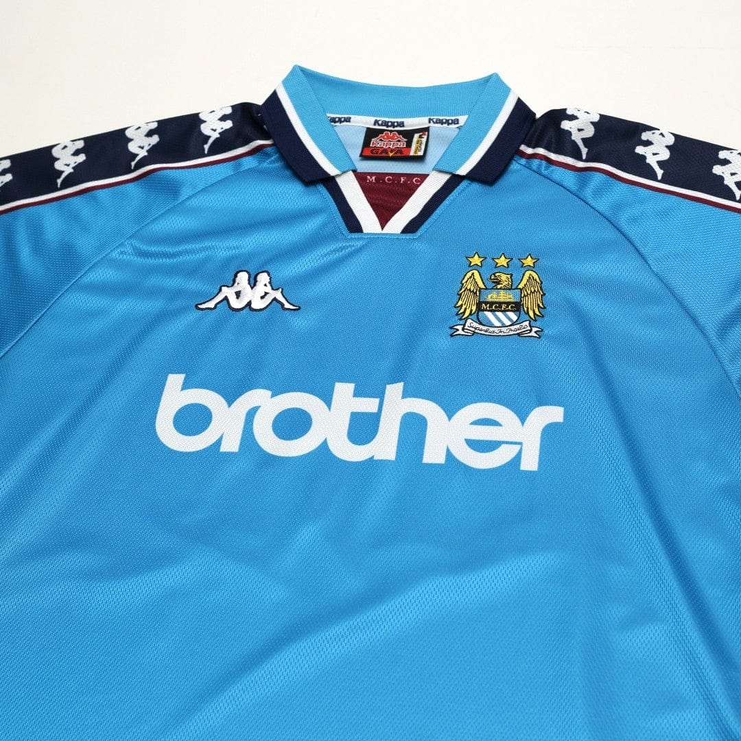 1997/99 Kinkladze #10 Manchester City Vintage Kappa Home Football Shirt (L)