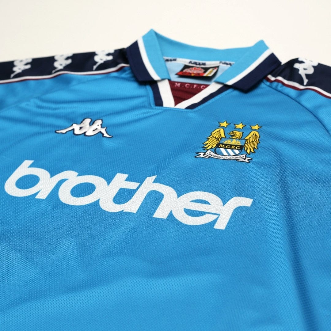 1997/99 Kinkladze #10 Manchester City Vintage Kappa Home Football Shirt (L)