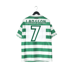 1997/99 LARSSON #7 Celtic Vintage Umbro Home Football Shirt (L)
