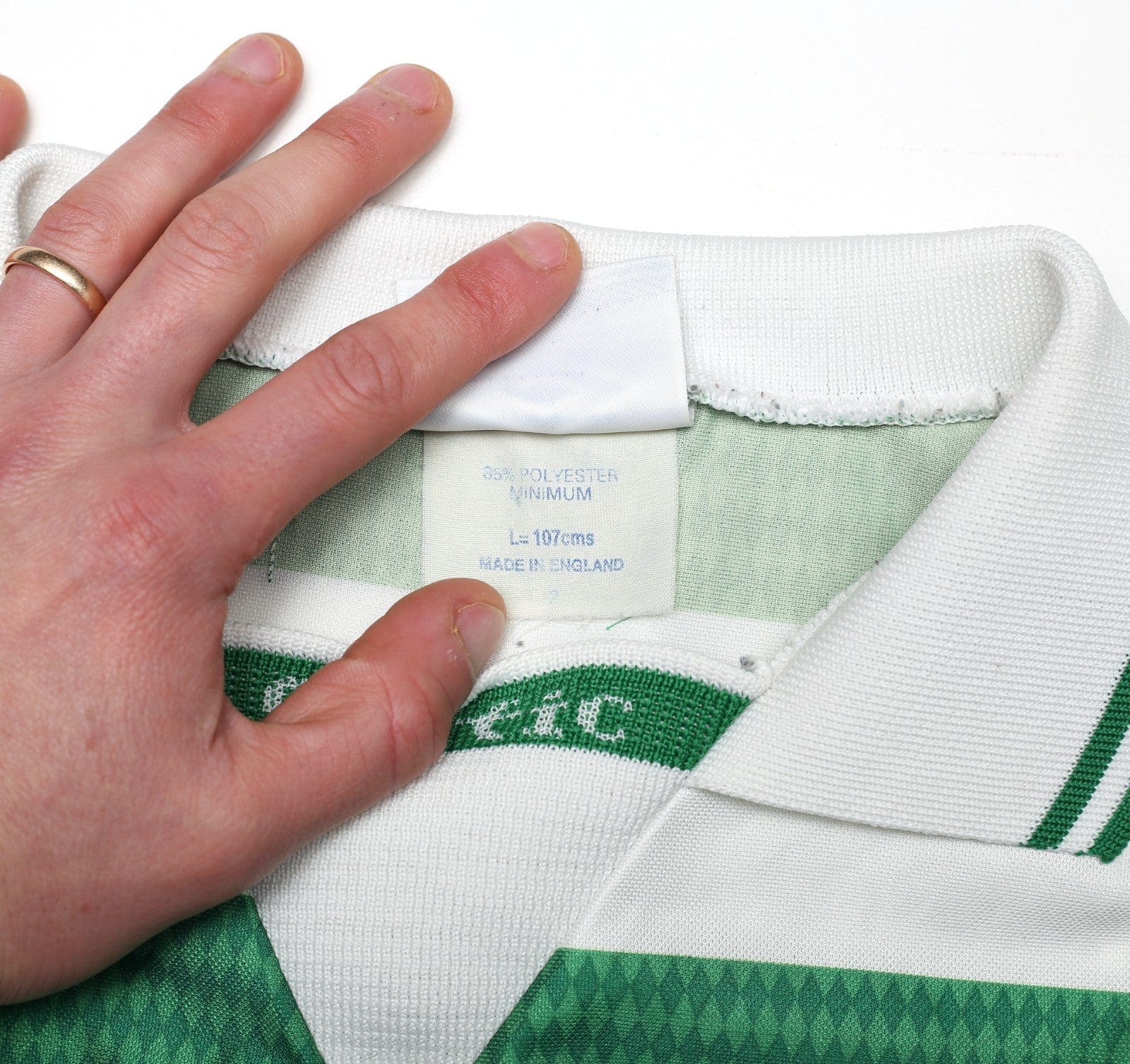 1997/99 LARSSON #7 Celtic Vintage Umbro Home Football Shirt (L)