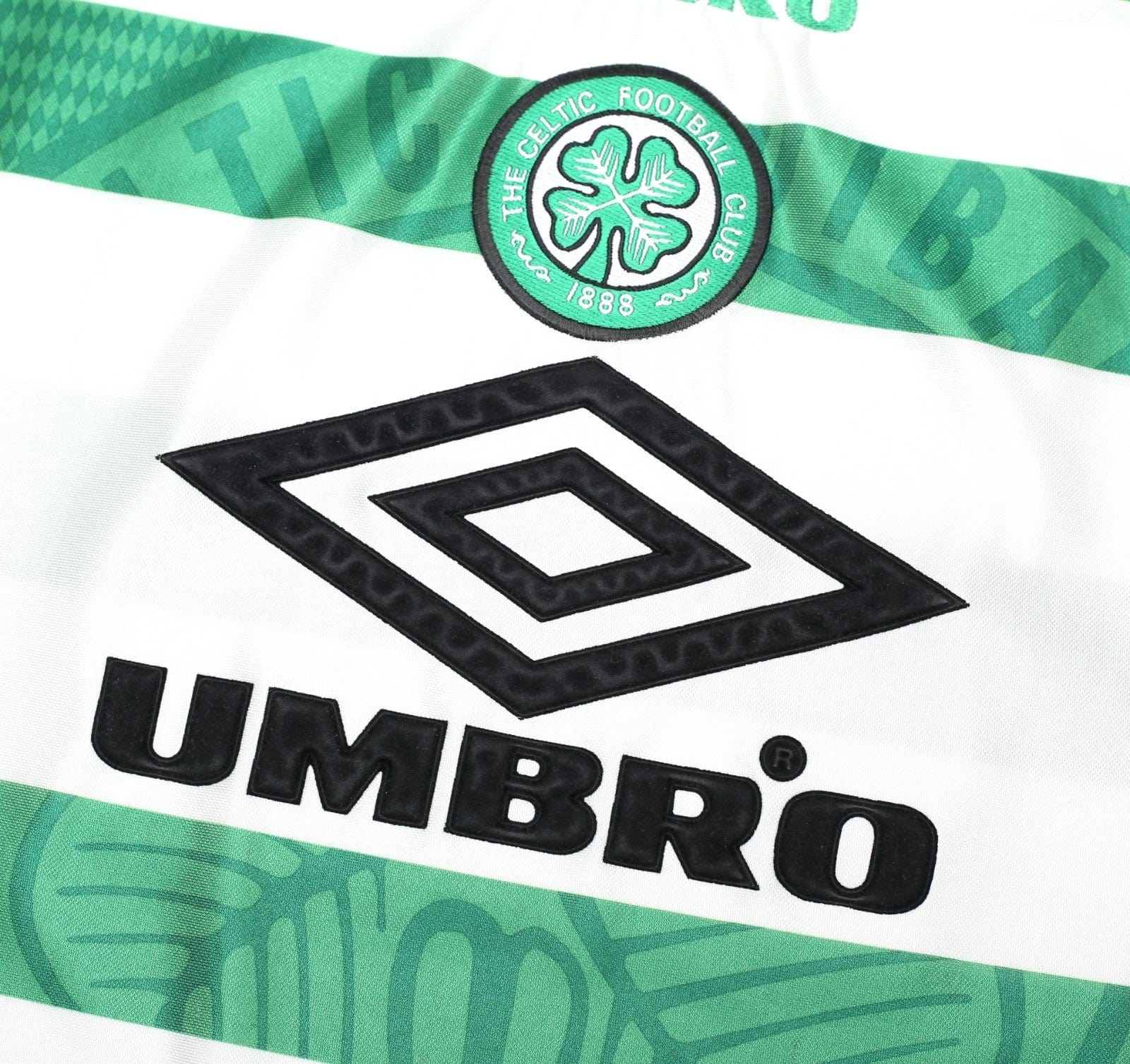 1997/99 LARSSON #7 Celtic Vintage Umbro Home Football Shirt (L)