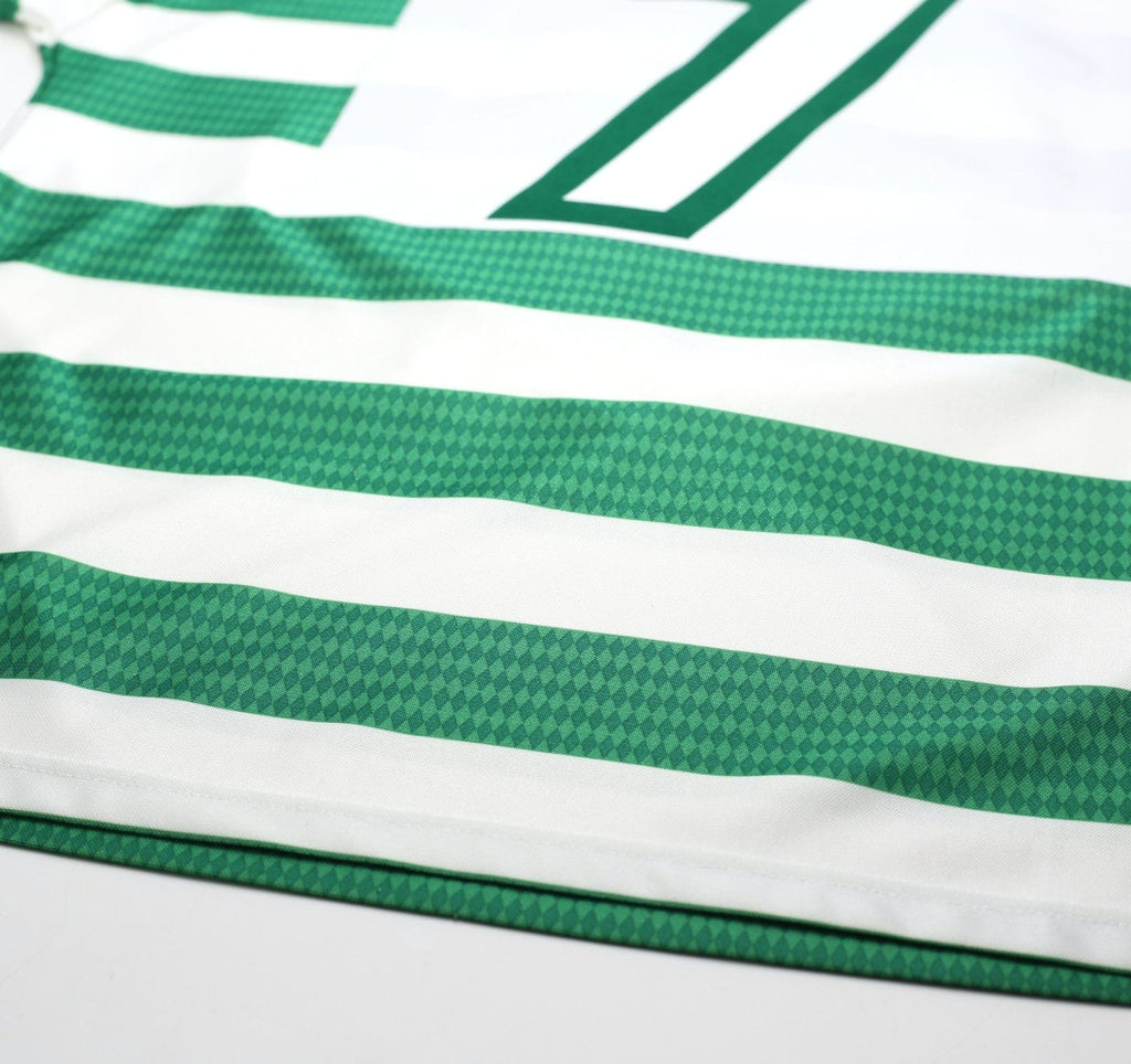 1997/99 LARSSON #7 Celtic Vintage Umbro Home Football Shirt (L)