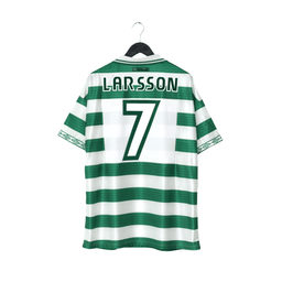 1997/99 Larsson #7 Celtic Vintage Umbro Home Football Shirt (XL)