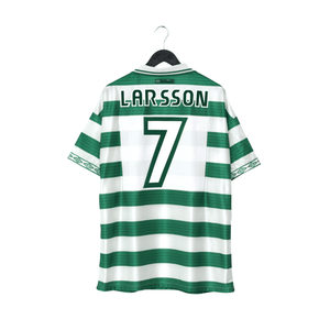 1997/99 Larsson #7 Celtic Vintage Umbro Home Football Shirt (XL)