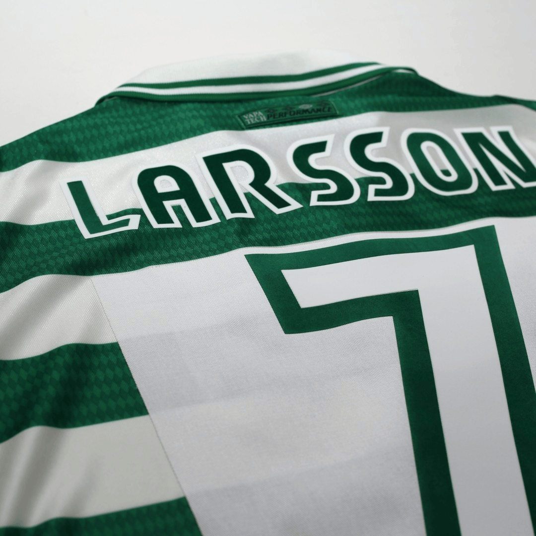 1997/99 Larsson #7 Celtic Vintage Umbro Home Football Shirt (XL)