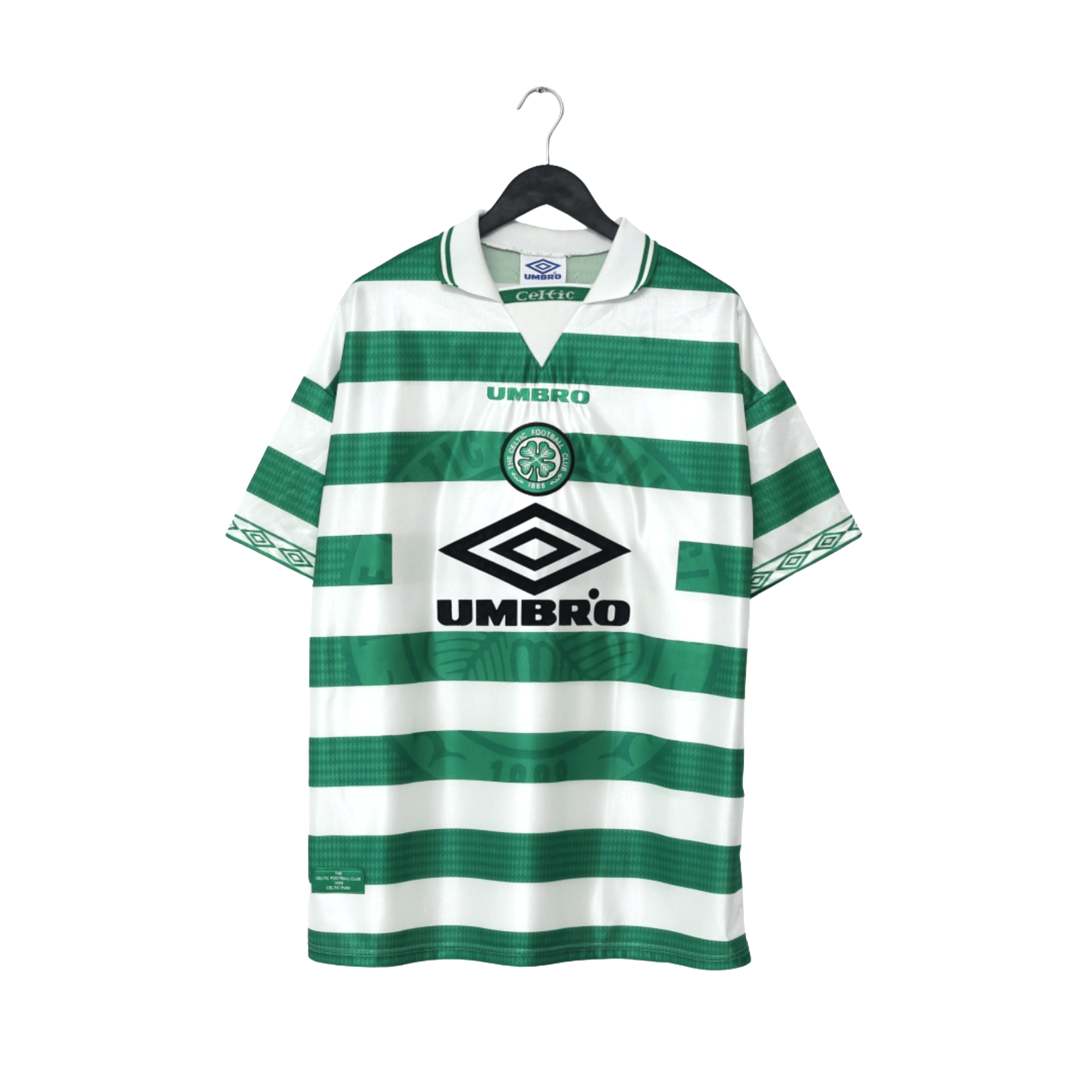 1997/99 Larsson #7 Celtic Vintage Umbro Home Football Shirt (XL)