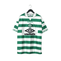 1997/99 Larsson #7 Celtic Vintage Umbro Home Football Shirt (XL)