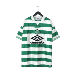 1997/99 Larsson #7 Celtic Vintage Umbro Home Football Shirt (XL)