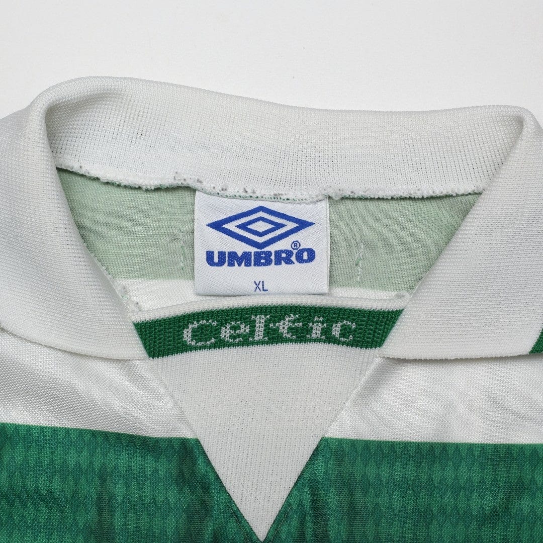 1997/99 Larsson #7 Celtic Vintage Umbro Home Football Shirt (XL)