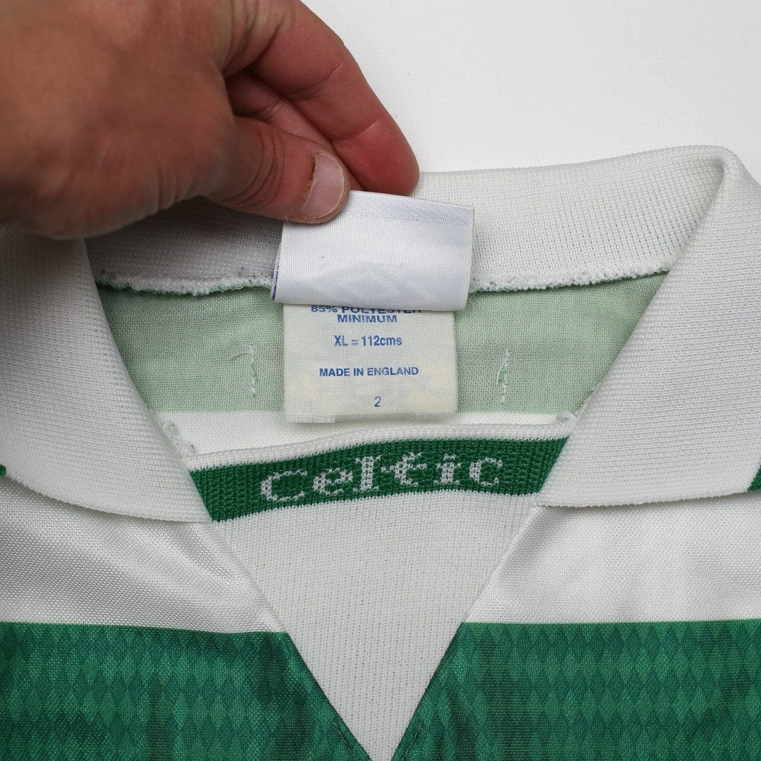 1997/99 Larsson #7 Celtic Vintage Umbro Home Football Shirt (XL)