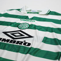 1997/99 Larsson #7 Celtic Vintage Umbro Home Football Shirt (XL)