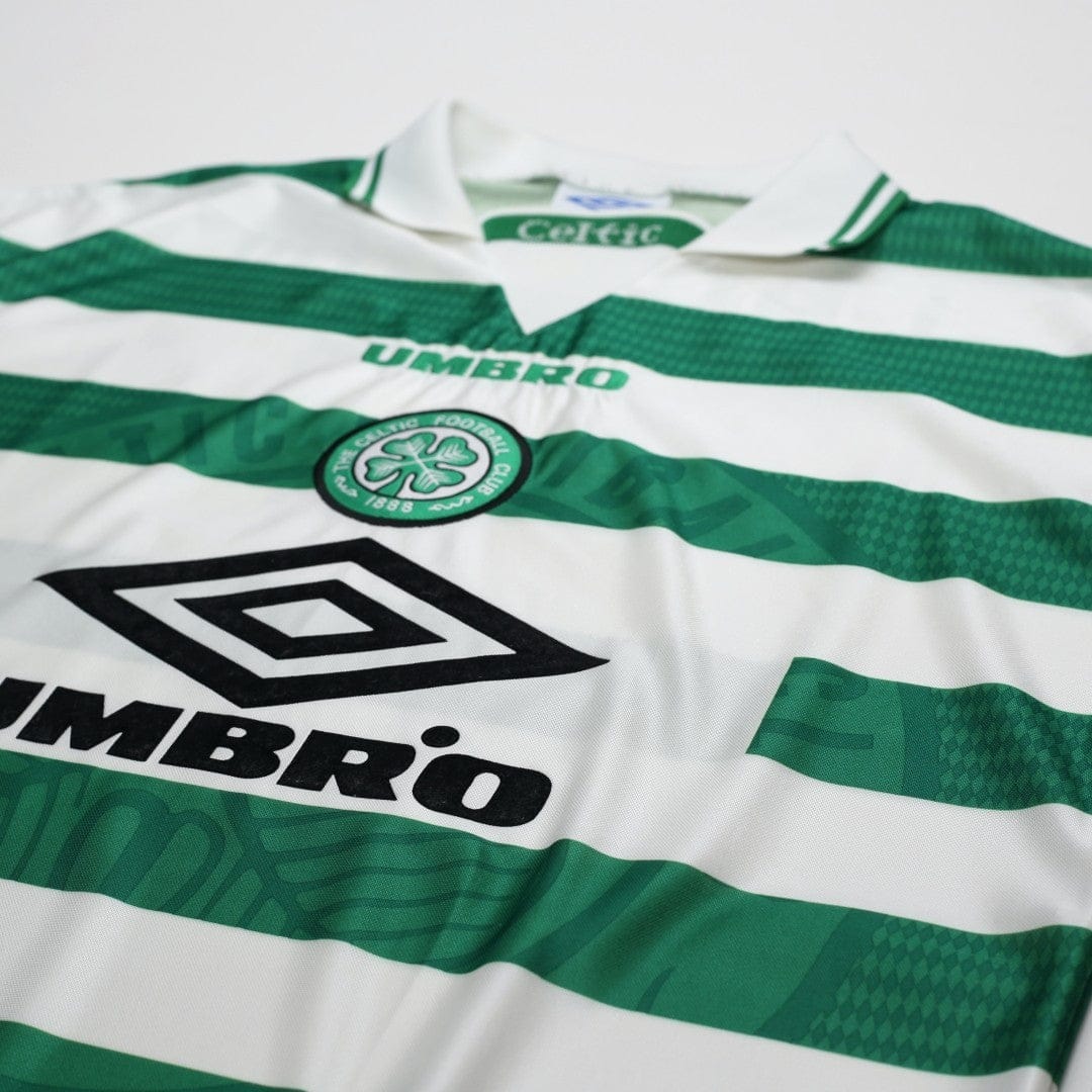 1997/99 Larsson #7 Celtic Vintage Umbro Home Football Shirt (XL)