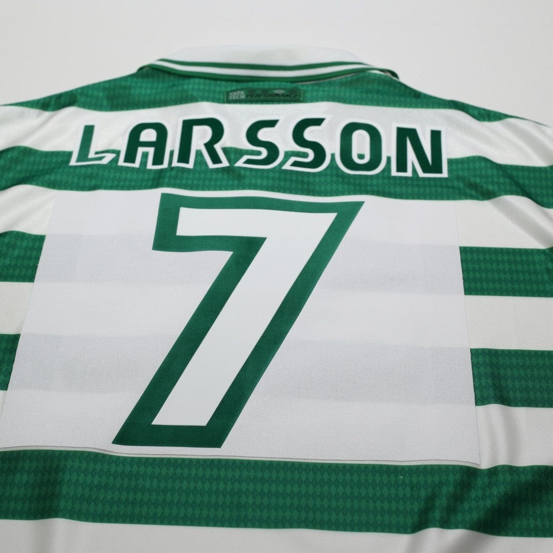 1997/99 Larsson #7 Celtic Vintage Umbro Home Football Shirt (XL)