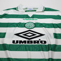 1997/99 Larsson #7 Celtic Vintage Umbro Home Football Shirt (XL)