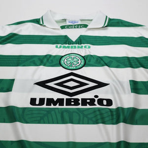 1997/99 Larsson #7 Celtic Vintage Umbro Home Football Shirt (XL)