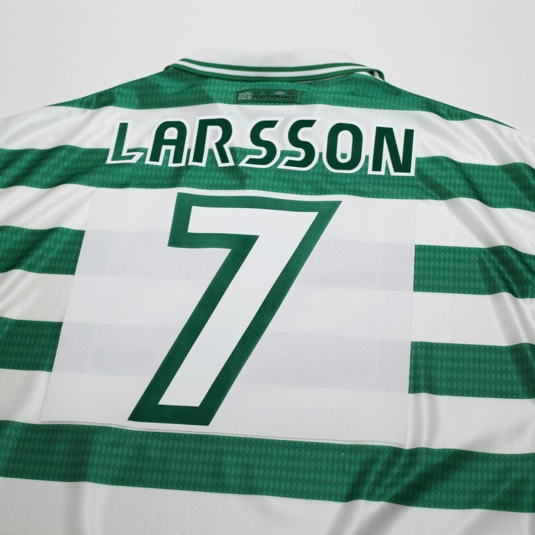 1997/99 Larsson #7 Celtic Vintage Umbro Home Football Shirt (XL)