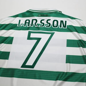 1997/99 Larsson #7 Celtic Vintage Umbro Home Football Shirt (XL)