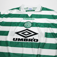 1997/99 Larsson #7 Celtic Vintage Umbro Home Football Shirt (XL)