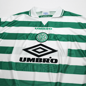 1997/99 Larsson #7 Celtic Vintage Umbro Home Football Shirt (XL)