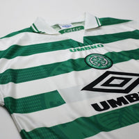 1997/99 Larsson #7 Celtic Vintage Umbro Home Football Shirt (XL)