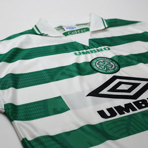 1997/99 Larsson #7 Celtic Vintage Umbro Home Football Shirt (XL)
