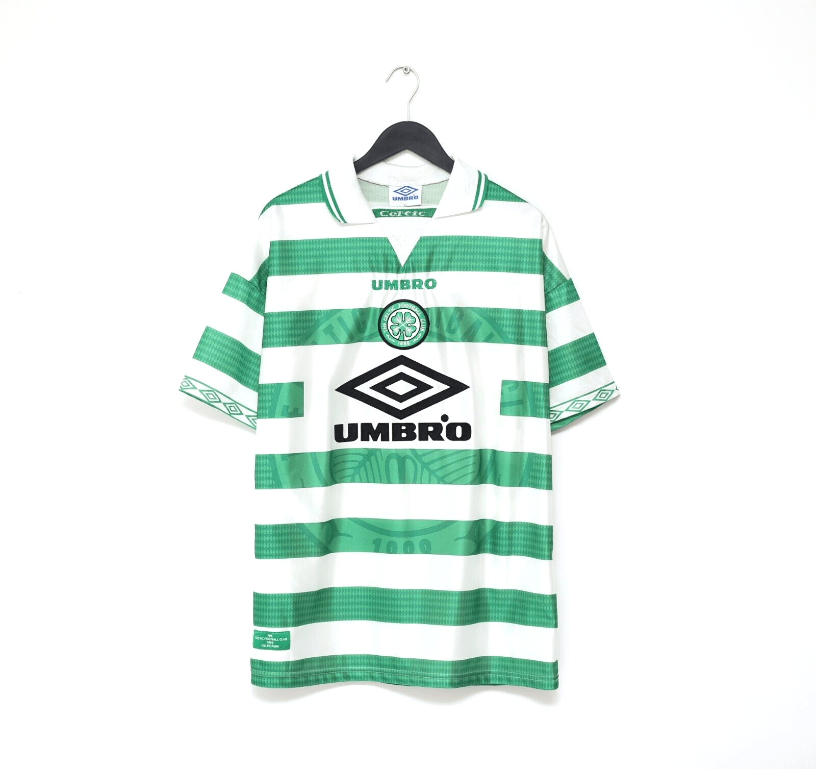 1997/99 LARSSON #7 Celtic Vintage Umbro Home Football Shirt (XL)