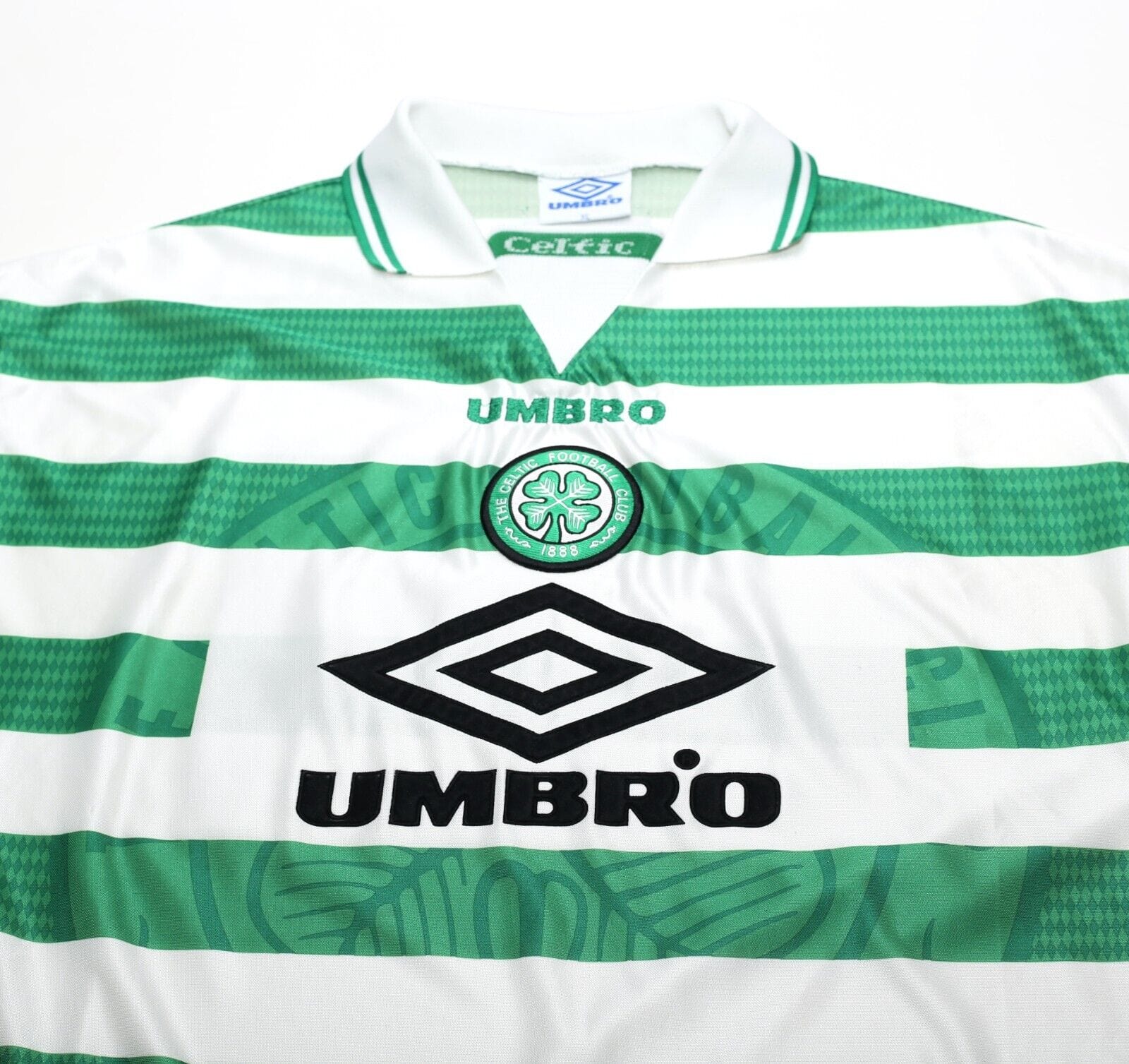 1997/99 LARSSON #7 Celtic Vintage Umbro Home Football Shirt (XL)