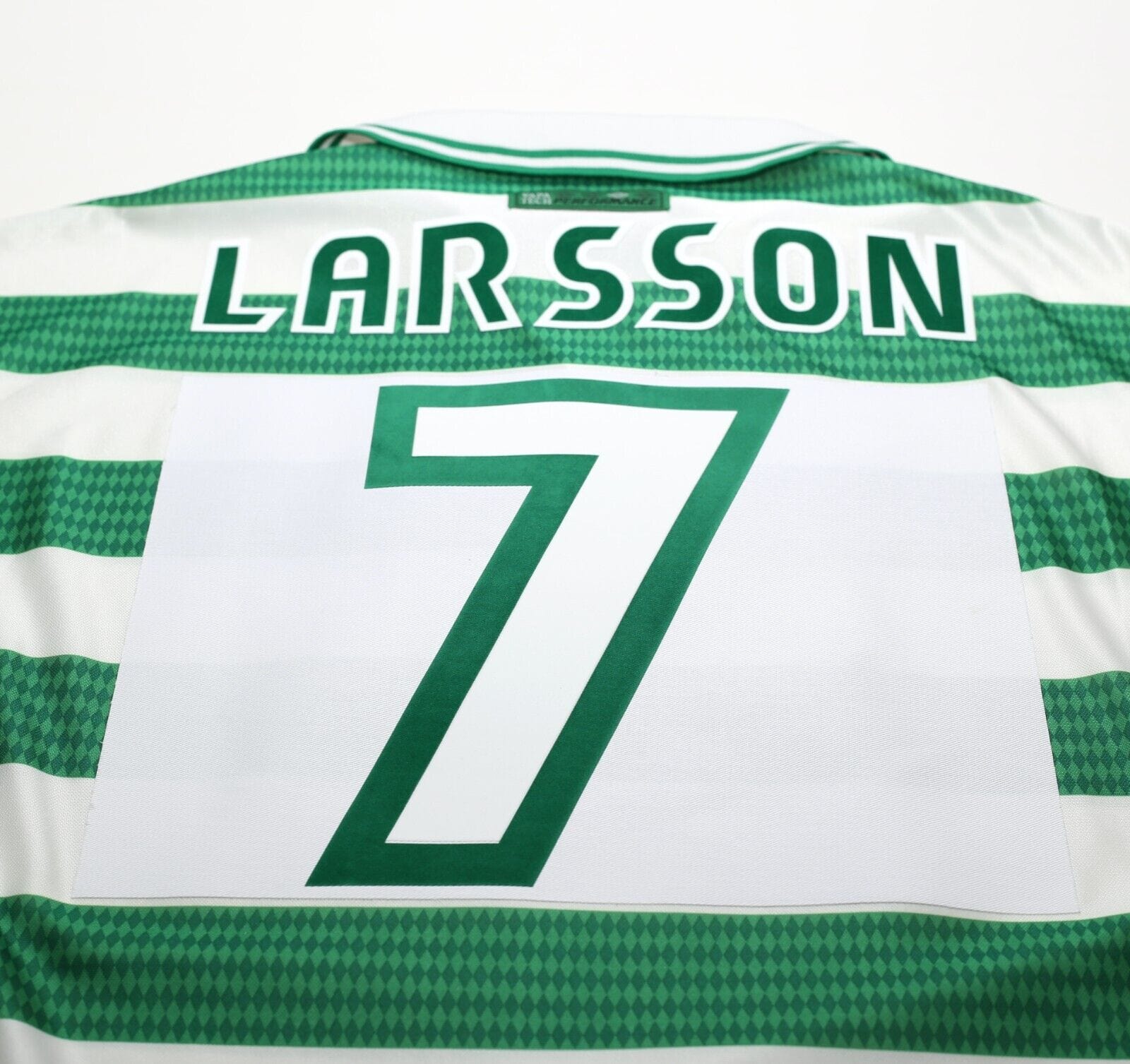 1997/99 LARSSON #7 Celtic Vintage Umbro Home Football Shirt (XL)