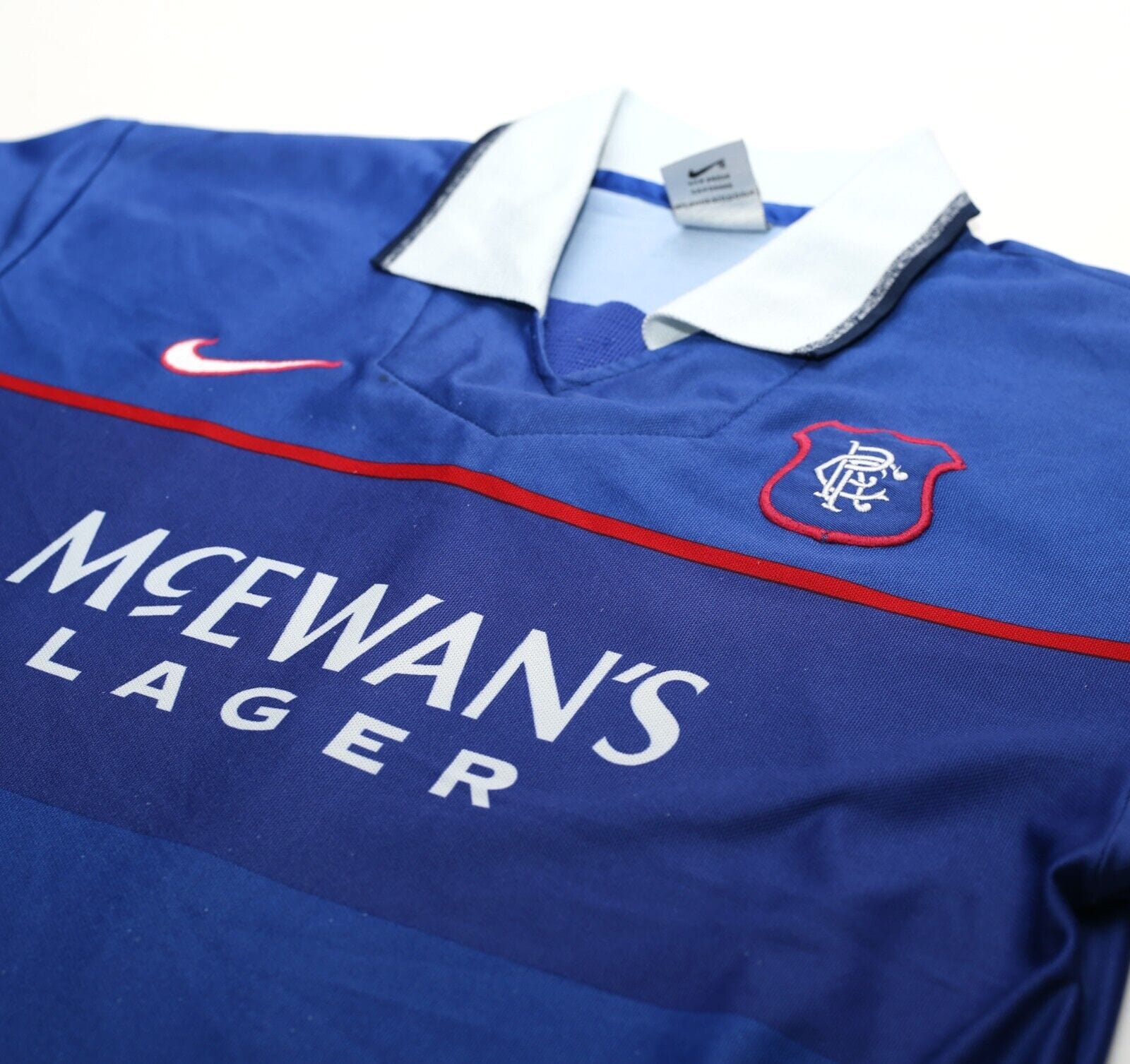 1997/99 LAUDRUP #11 Rangers Vintage Nike European Home Football Shirt (M)