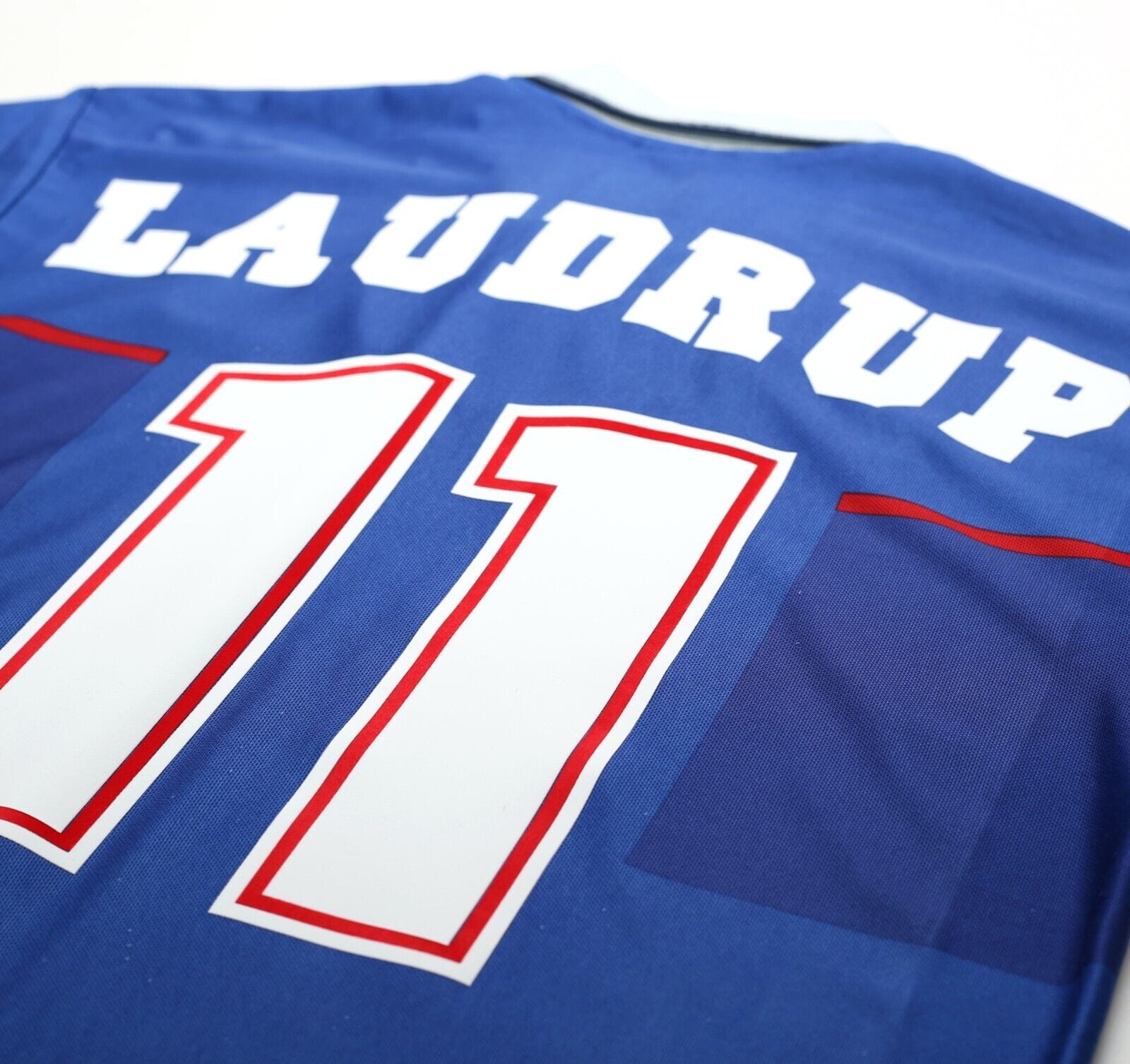 1997/99 LAUDRUP #11 Rangers Vintage Nike European Home Football Shirt (M)